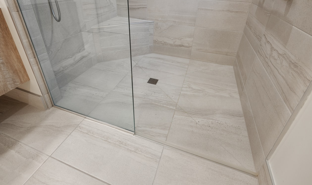 bathroom floor tiles in a dorset wet room